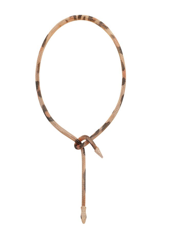 KURTCB Bendable Snake Necklace Statement Flexible Multi-purpose Adjustable Cheetah Snake Choker Necklace Bracelet for Women Men (Style 1) - Image 1